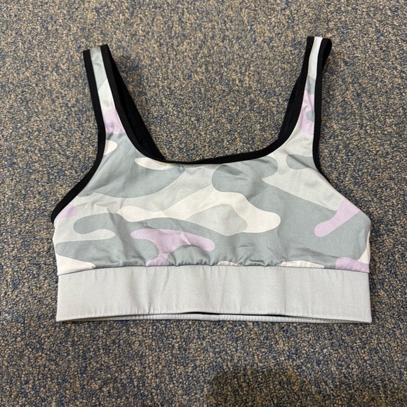Grey & Purple Camo Sports Bra - Picture 1 of 4